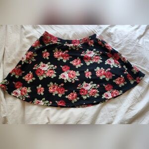 Floral Black Skirt Forever 21